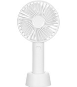 Resim Şarj Edilebilir Pil Ve Tabanlı Mini El Tipi Vantilatör Beyaz, 