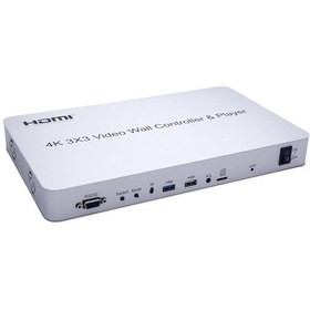 Resim Gplus 4KVW349P 3x3 Video Wall Controller 4K Ultra HD HDMI Duvar Ekran Denetleyici 