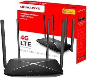 Resim Mercusys MB115-4G | N300 Mbps 4G LTE Router | SIM Kart Girişli | 4 Ethernet Portu | 4 Harici Antenli | 32 Cihaza Kadar Bağlantı | Mobil Uygulama Destekli 