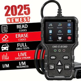Resim 2025 En Yeni OBD2 Tarayıcı Teşhis Aracı, Tam OBD2 Fonksiyonelliği, Reset, Mod 6 ve 8, Tüm OBDII/EOBD Araçlar İçin Motor Kod Okuyucu, Maks 36V, OBD Güçlü, Pil Dahil Değil 