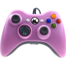 Resim Xbox 360 İçin Pembe-usb Kablolu Gamepad / Windows 7/8/10 İçin İnce Denetleyici Steam Oyunu İçin Microsoft Pc Denetleyici Desteği 
