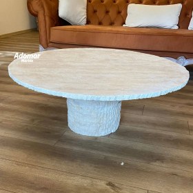 Resim Adomar Marble Doğal Mermer Traverten Orta Sehpa 