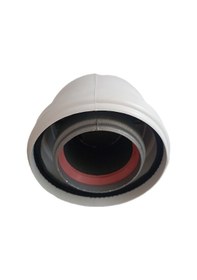 Resim 45 Derece Hermetik Kombi Baca Dirseği Şofben Baca Dirseği Beyaz 