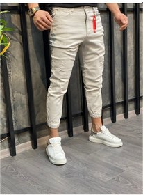 Resim Erkek Paçası Lastikli Boyfriend Kot Jogger Pantolon (491080018) 