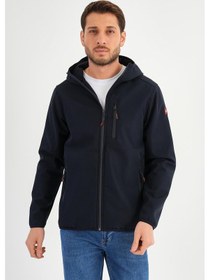 Resim Alexander Gardi Alexandergardı Fermuarlı İçi Polarlı Su İtici Softshell Kumaş Kapüşonlu Mont E24-mnt-01 Lacivert 