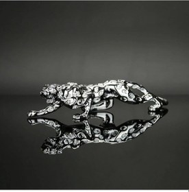 Resim Şans Ve Zenginlik Getiren Leopar Desenli Araba Dekorasyonu - 27cm Büyük Boy 