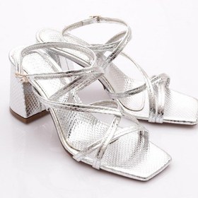 Resim Dgn 7610 Kadin Abiye Ayakkabi 7610-1710-R6134 Gümüş 