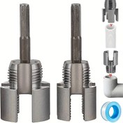 Resim 2025 Yeni Boru Diş Açma Aleti, Entegre İç ve Dış Boru Diş Açma Aracı, PVC Boru Dişleyici Seti - 1/2" & 3/4" için 