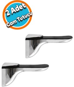 Resim NZB Ayarlanabilir Etajer Cam Tutucu Ahşap Raf Tutucu Cam Etejeri Krom (1 ÇİFT) 