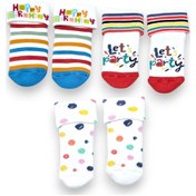 Resim Kız Bebek Altı Kaymaz Silikonlu Havlu Çorap Beyaz 