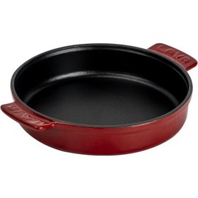 Resim Lava Döküm Yuvarlak Güveç Kabı Döküm Demir Yekpare Çift Kulplu Çap Ø 17cm.-bordo Bordo 