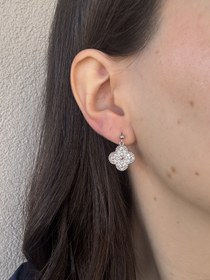 Resim Gümüş Yonca Küpe 