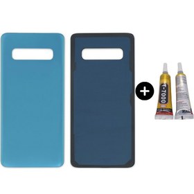 Resim Teknik Evim Samsung S10 SM-G973f Uyumlu Arka Pil Kapağı Mavi + B7000 