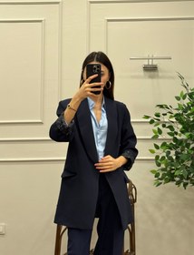 Resim Lacivert Premium Astarlı Blazer Ceket - 38 