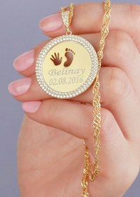 Resim Silvano Jewelry 925 Ayar Gümüş Isimli Doğum Kolyesi 