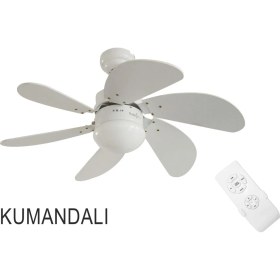 Resim Blackwell Kumandalı 6 Mdf Kanat Lambalı Tavan Vantilatörü Beyaz 
