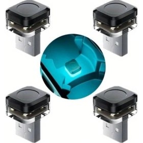 Resim Trendooze 4 Adet Mini Led Araç İçi Aydınlatma Mavi Kırmızı Lambası 