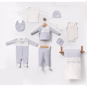 Resim Lamato Baby Tren Nakışlı Bebe Erkek Hastane Çıkışı 10'lu Set Mavi 