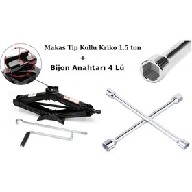 Resim Krikolu Bijon Anahtarı Mekanik Kriko 1.5 Ton +bijon Anahtarı 4 Lü Ptt 