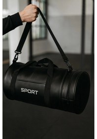 Resim Suni Deri Unisex Askılı Silindir Spor Çantası Fitness Çantası Çok Renkli 