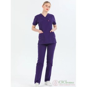 Resim Cici Forma Zarf Yaka Mor Takım 