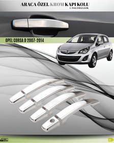 Resim ACK Dizayn OPEL CORSA D 2007-2014 ARACA ÖZEL KROM KAPI KOLU PASLANMAZ ÇELİK A+ 