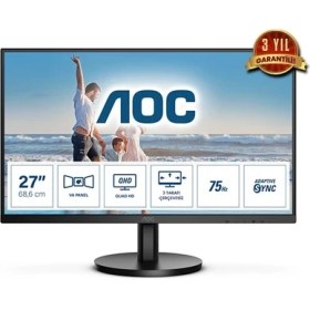 Resim Aoc 27" Q27B3MA 75Hz 4ms Qhd HDMI Dp Va Flat Antiglare Freesync Monitör 