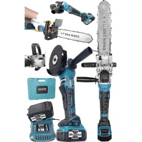 Resim Bulldozer Profesyonel 36V Büyük Boy Şarjlı Testere ve Taşlama Makinesi Çift Akülü Çantalı 