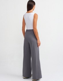Resim Dilvin Pamuklu Bol Paça Pantalon Füme 