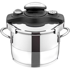 Resim Evimsaray Venüs Matik 4lt Düdüklü Tencere Gri 