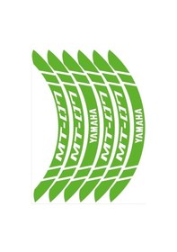 Resim Florasan Yeşil Geniş Yamaha Mt-07 Uyumlu 1 Set Jant Şeridi Çok Renkli 