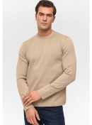 Resim Süvari Desenli O Yaka Bej Erkek Kazak Tr2013700482 Bej 