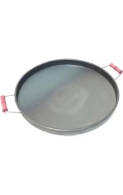 Resim Özbience 35 cm Derin Saplı Kaliteli Kavurma Izgara ve Bazlama Börek Sacı 