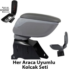 Resim Universal Sürgülü Ara Kolçak Kol Dayama Sport Tip Lüks Gri 