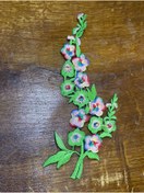 Resim Gönülden Tasarım 29x9 Cm Ütü Ile Yapışan Fıstık Yeşili Çiçekli Aplike Dikiş Aksesuarı 
