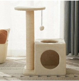 Resim Nursoft İki Delikli Dekoratif Kedi Tırmalama ve Oyun Evi 
