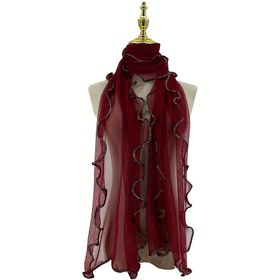 Resim Kadınların Bohem Tarzı Altın Çizgili Elastik Şal - Nefes Alabilen Polyester, Dekoratif Volanlı Kenar, Günlük Geziler İçin Mükemmel, Günlük Aksesuar | Bohem Tarzı | Dokulu 