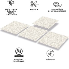 Resim Tink Kendinden Yapışkanlı Salon Çiçekli Desenli Pvc Karo 30x30 cm 11 Adet 1m2 