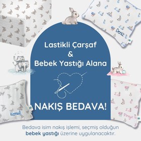 Resim Lastikli Çarşaf & Bebek Yastığı Alana Nakış Bedava! - Cotton Grey / Petits Caneton 