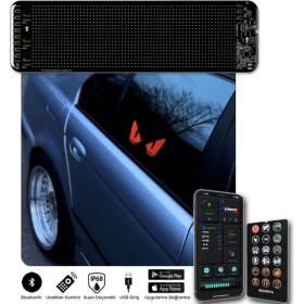 Resim Ensiga 37 cm LED Panel Yazı Yazan Telefon Kontrollü LED Ekran Kamyon Otobüs Iş Yeri Araba Cam Duvar 