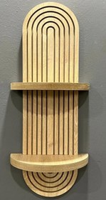 Resim Yıldız Home Semplice Dekoratif Duvar Rafı, Meşe Rengi, 54x16 cm, 2 Raflı Bohem Tarzı 