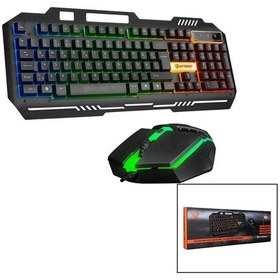 Resim Everest Hkm-x86 Quin Gökkuşağı Işıklı Usb Kablolu Klavye - Mouse Set 150cm Kablo 5468 