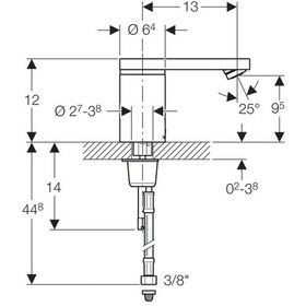 Resim Geberıt Type 186 Fotosellı Lavabo Bataryası Elektrikli 116.146.21 