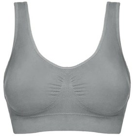 Resim Siyah Sporcu Sütyeni Büyük Beden Kadın Spor Sütyeni Çift Katmanlı Yoga Koşu Fitness İç Çamaşırı Yelek Siyah 