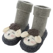 Resim Uıowoo Bebek Yer Çorapları-kalın Tüylü Halkalı, Nokta Kaymaz Tabanlı, Orta Konç-kışiçin Sıcak Ve Güvenli Gri 