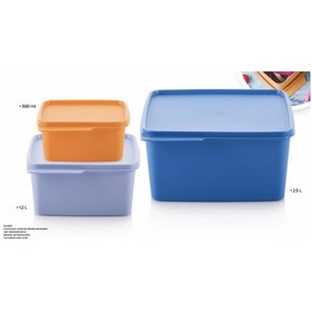 Resim Tupperware Kare Çok Amaçlı Saklama Kabı 3 Lü 500 Ml ,1.2 L,2.5 L Çok Renkli 