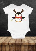 Resim irembaby Yılbaşı Koleksiyonu Unisex Bebek Baskılı %100 Pamuklu Çıtçıtlı Body Zıbın 