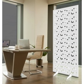 Resim Liar Ahşap Seperatör (Paravan) - KSP-03 - (10 mm) - (69 cm x 139 cm) - (Beyaz) 