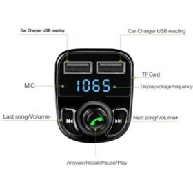 Resim Flamex Bluetooth Fm Transmitter Car X8 