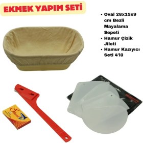 Resim Ekmek Yapım Seti Oval 28 cm Bezli 